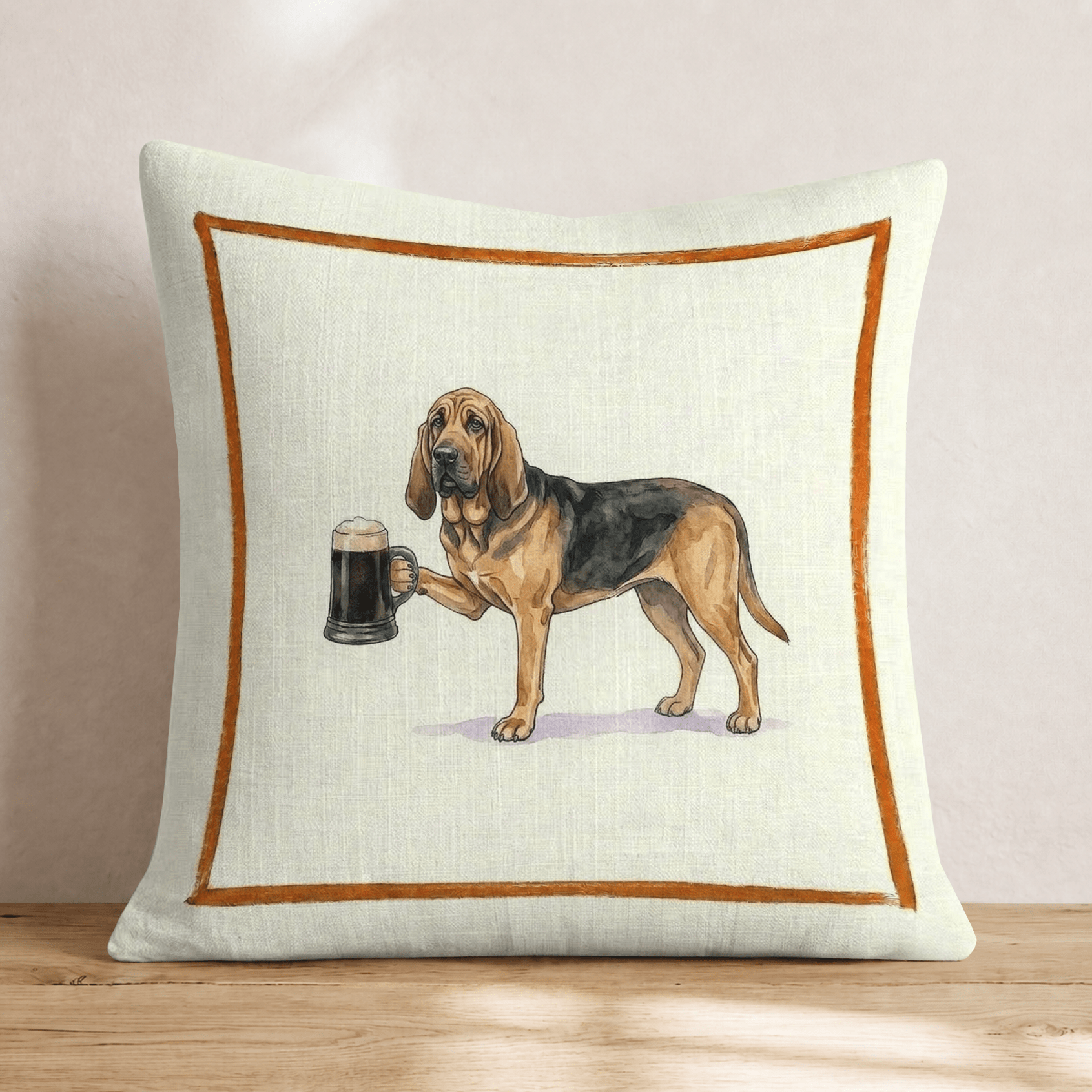 On Tap Bloodhound Throw Pillow - Hillcroft Home
