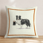 On Tap Border Collie Throw Pillow - Hillcroft Home