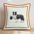 On Tap Border Collie Throw Pillow - Hillcroft Home