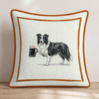 On Tap Border Collie Throw Pillow - Hillcroft Home