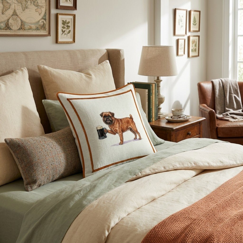 On Tap Brussels Griffon Throw Pillow - Hillcroft Home