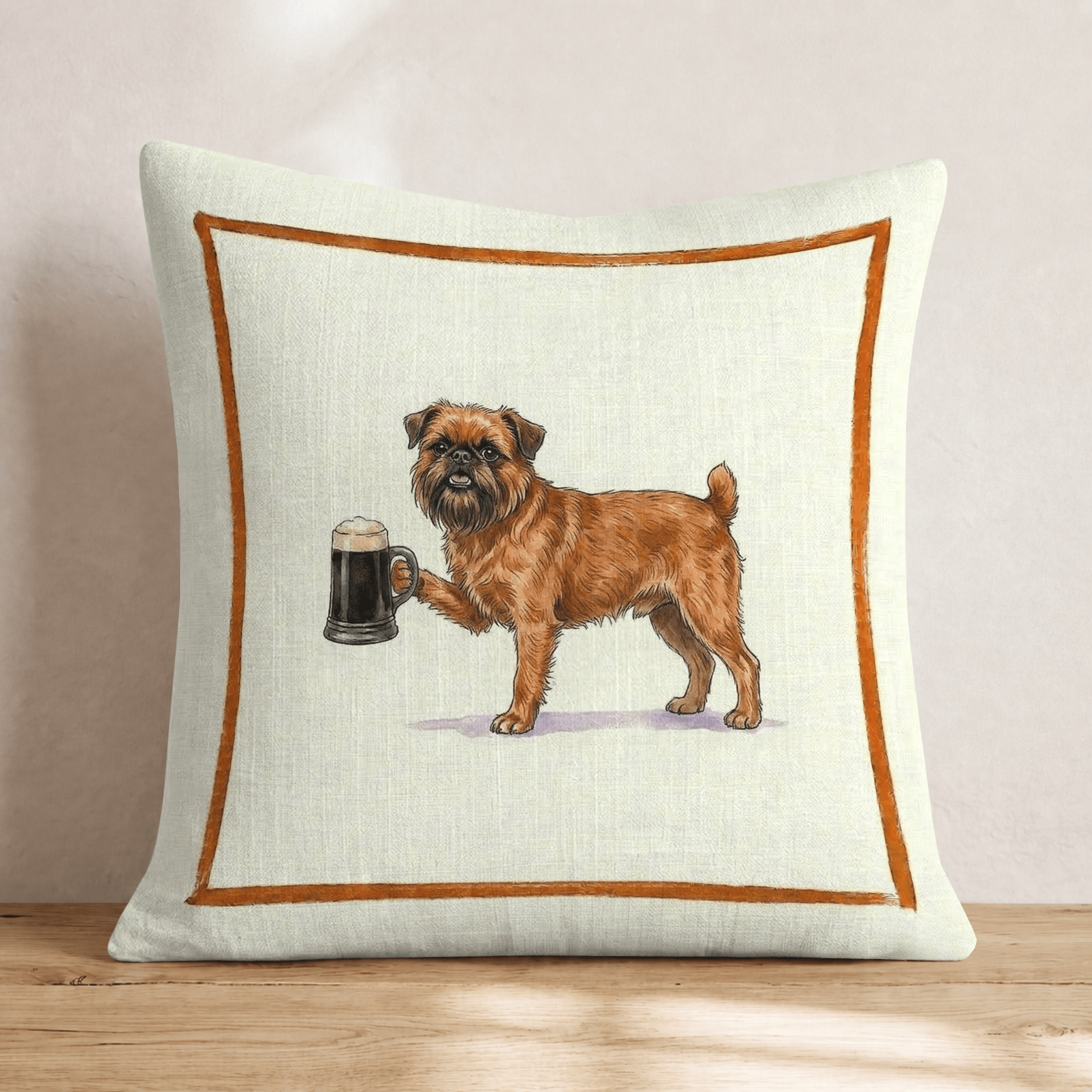 On Tap Brussels Griffon Throw Pillow - Hillcroft Home