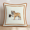 On Tap Bulldog Throw Pillow - Hillcroft Home
