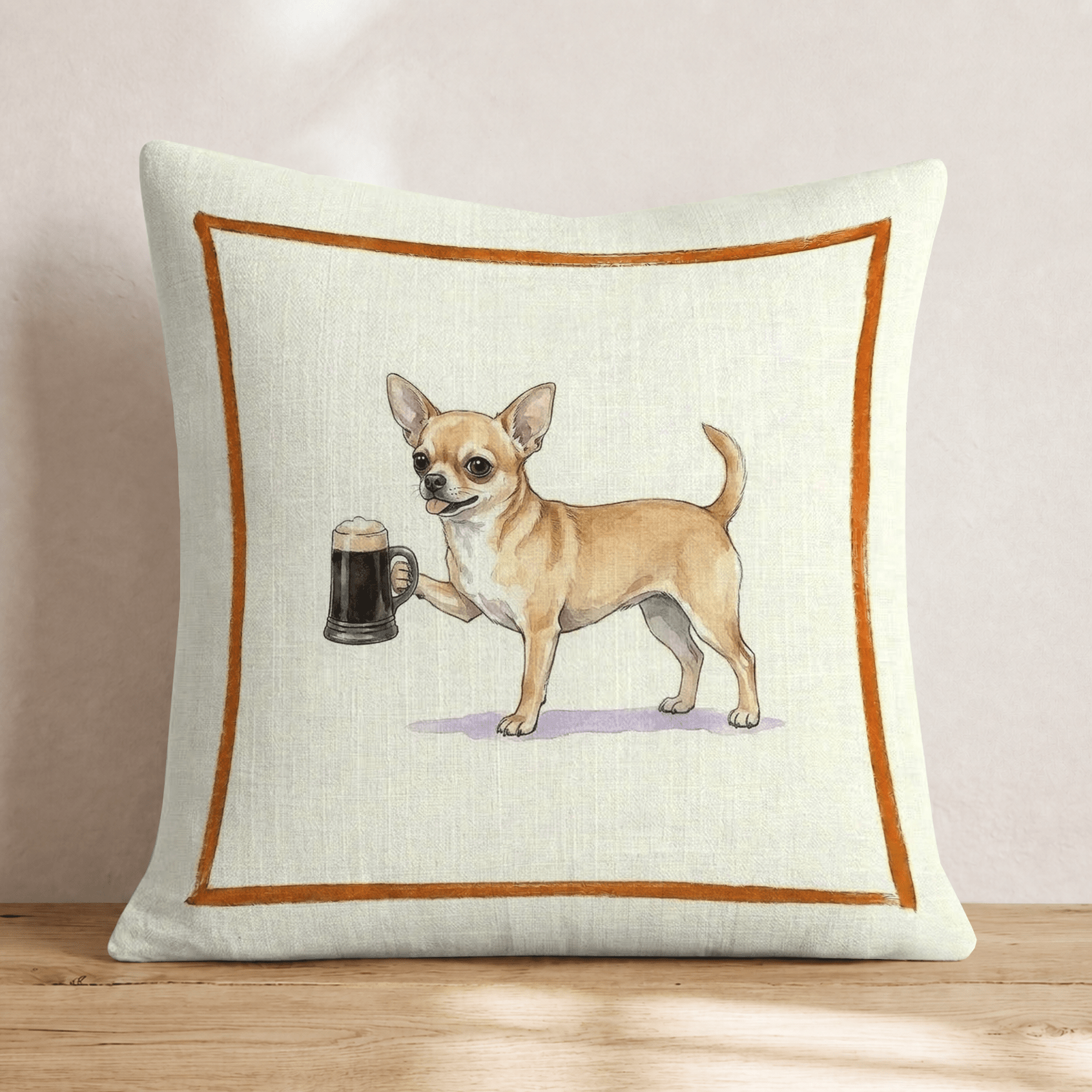 On Tap Chihuahua Throw Pillow - Hillcroft Home