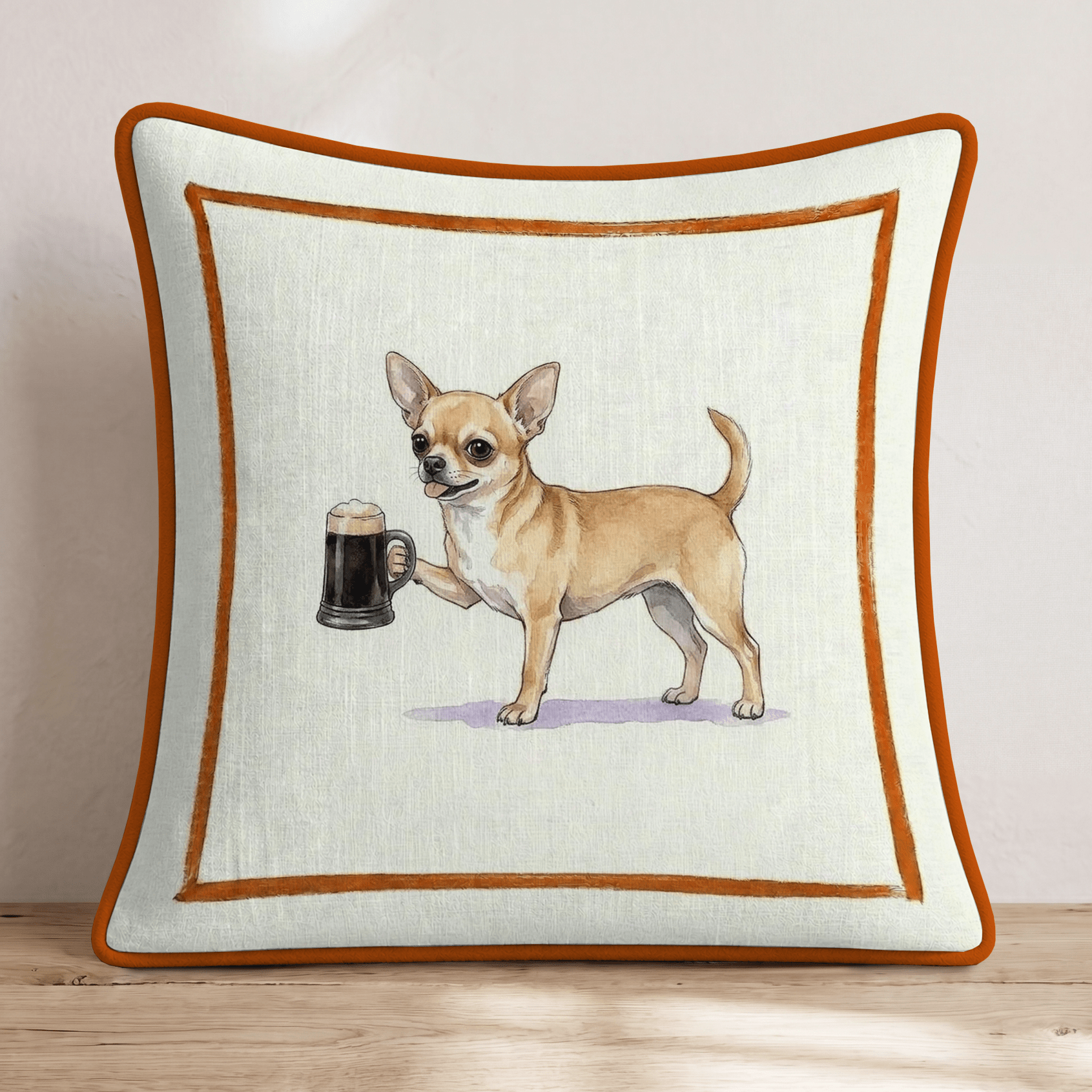 On Tap Chihuahua Throw Pillow - Hillcroft Home