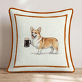 On Tap Corgi Throw Pillow - Hillcroft Home