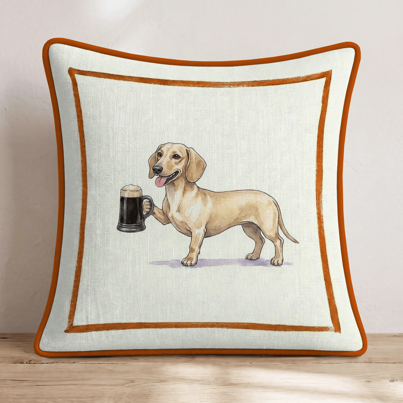 On Tap Dachshund Throw Pillow - Hillcroft Home