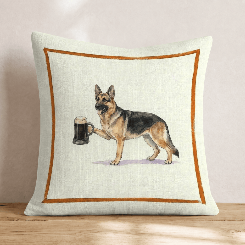 On Tap German Shepherd Throw Pillow - Hillcroft Home