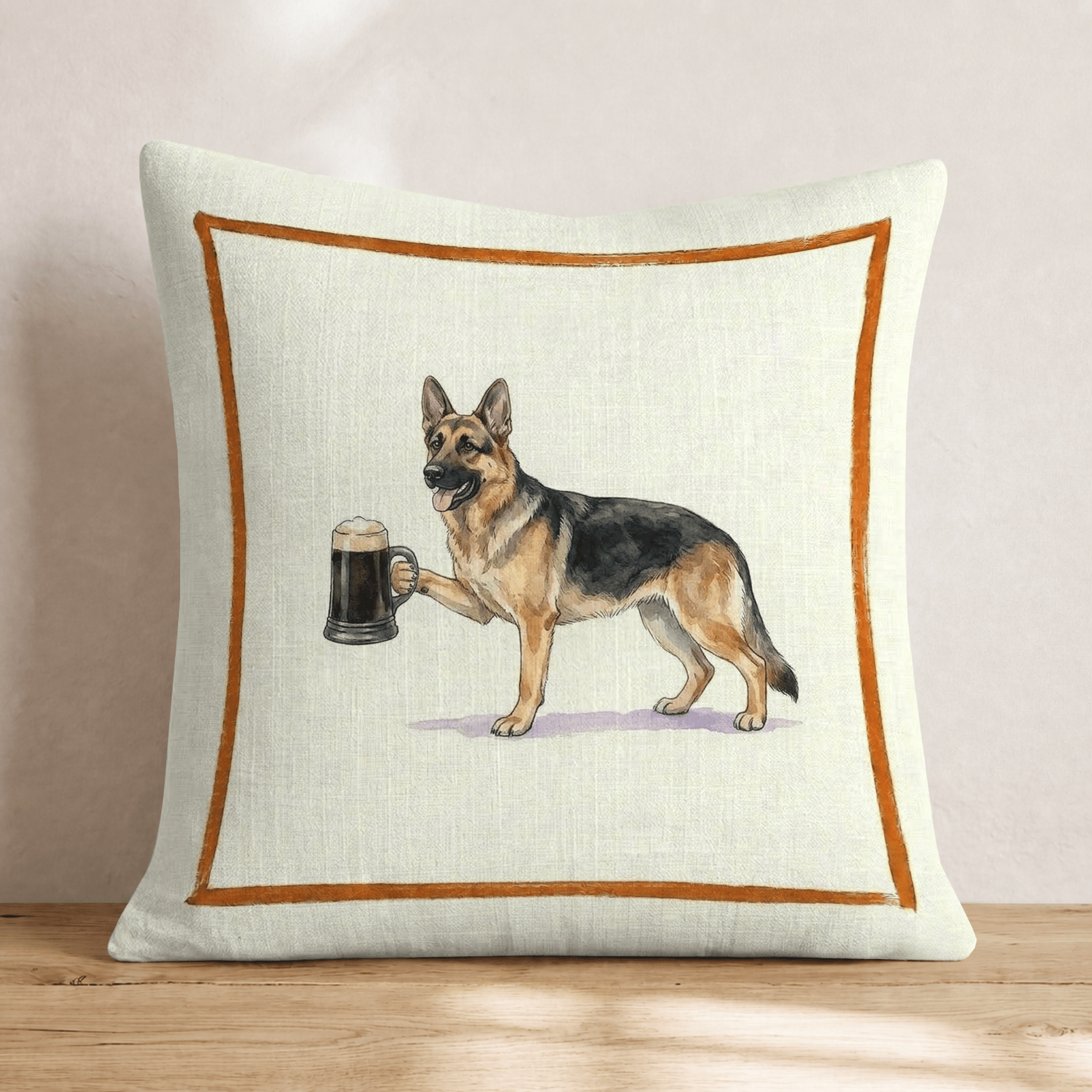 On Tap German Shepherd Throw Pillow - Hillcroft Home
