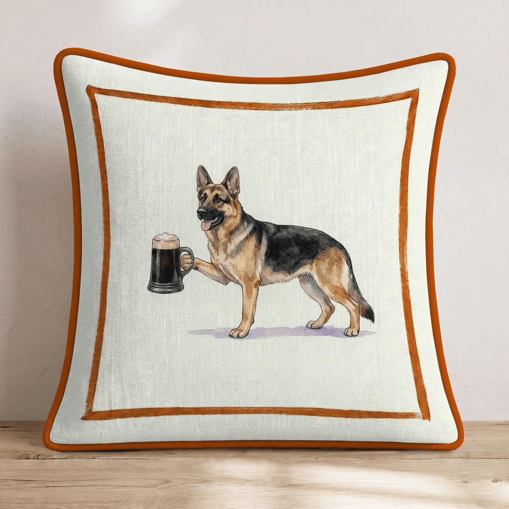 On Tap German Shepherd Throw Pillow - Hillcroft Home