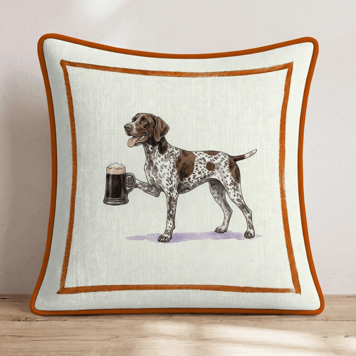 On Tap German Shorthaired Pointer Throw Pillow - Hillcroft Home