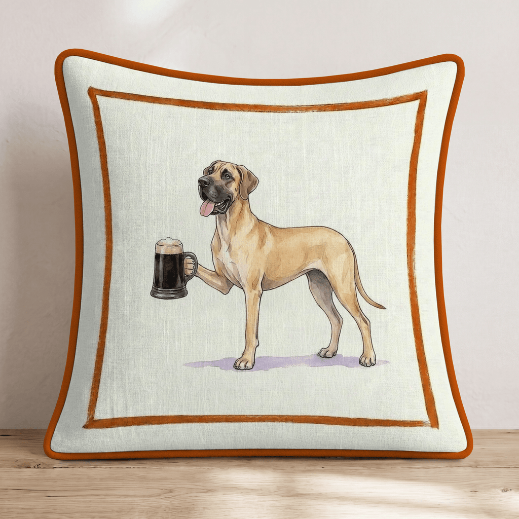 On Tap Great Dane Throw Pillow - Hillcroft Home