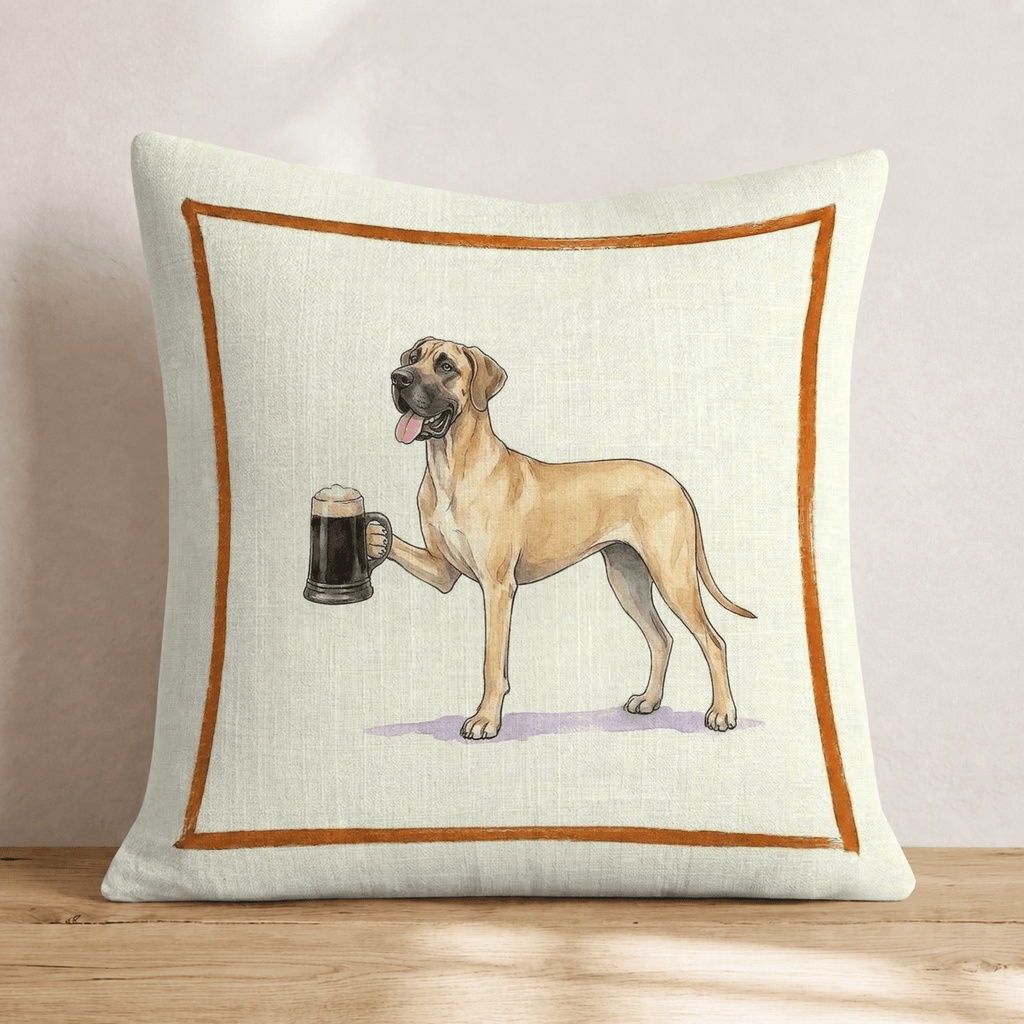 On Tap Great Dane Throw Pillow - Hillcroft Home