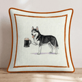 On Tap Husky Throw Pillow - Hillcroft Home