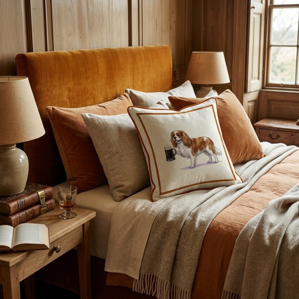 On Tap King Charles Throw Pillow - Hillcroft Home
