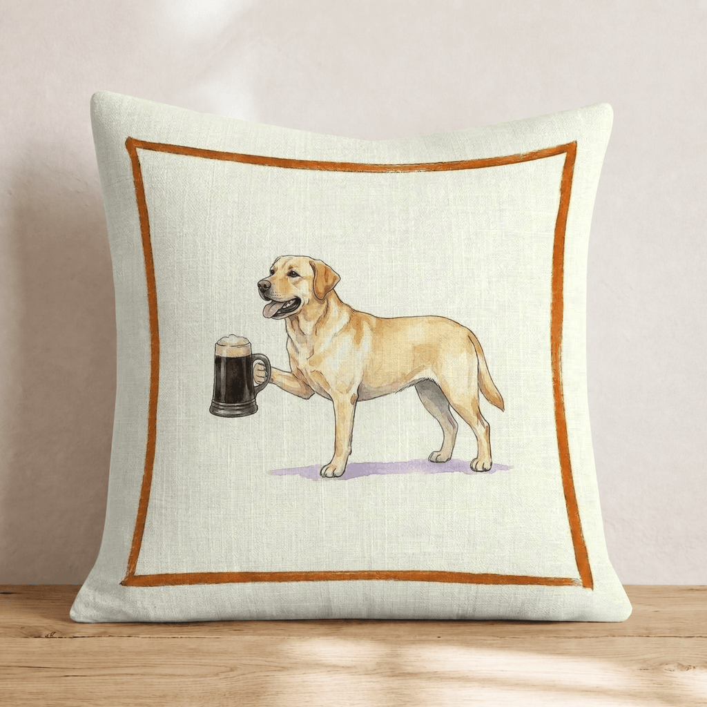 On Tap Lab Throw Pillow - Hillcroft Home