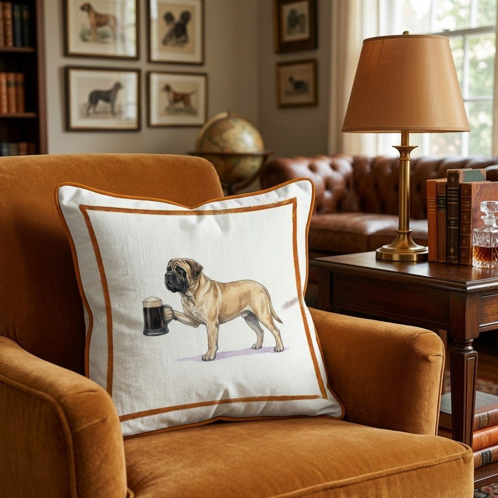 On Tap Mastiff Throw Pillow - Hillcroft Home