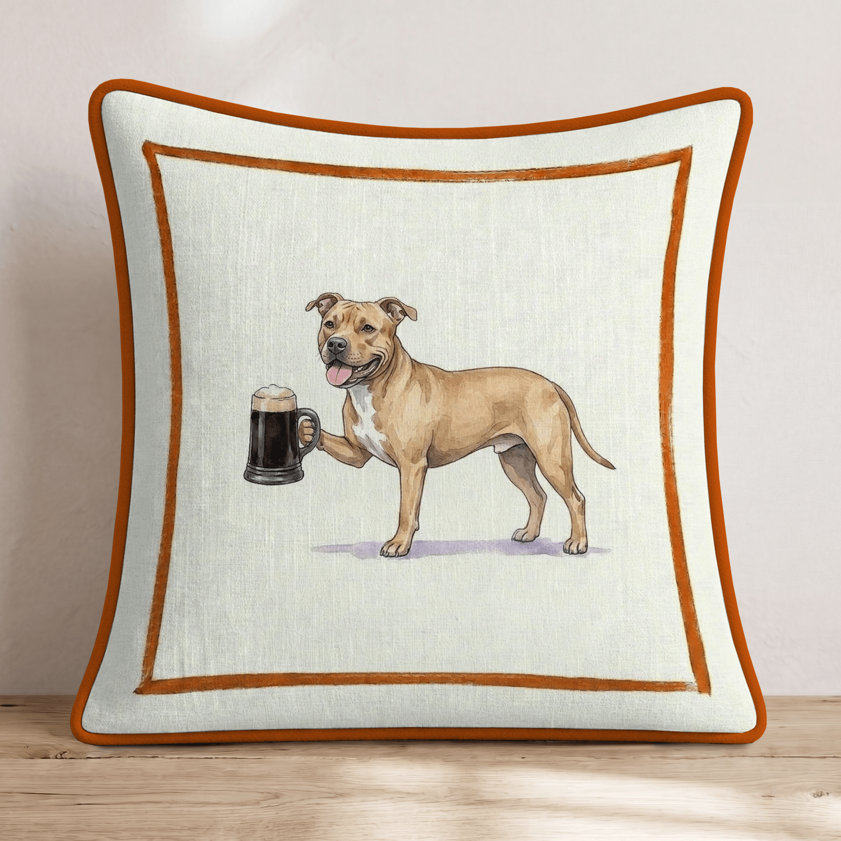 On Tap Pit Bull Throw Pillow - Hillcroft Home