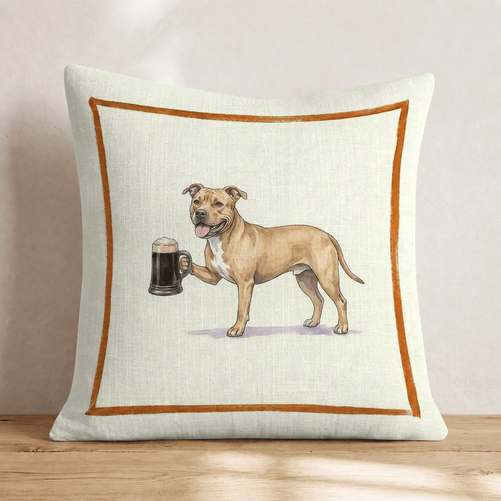 On Tap Pit Bull Throw Pillow - Hillcroft Home
