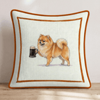 On Tap Pomeranian Throw Pillow - Hillcroft Home