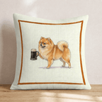 On Tap Pomeranian Throw Pillow - Hillcroft Home