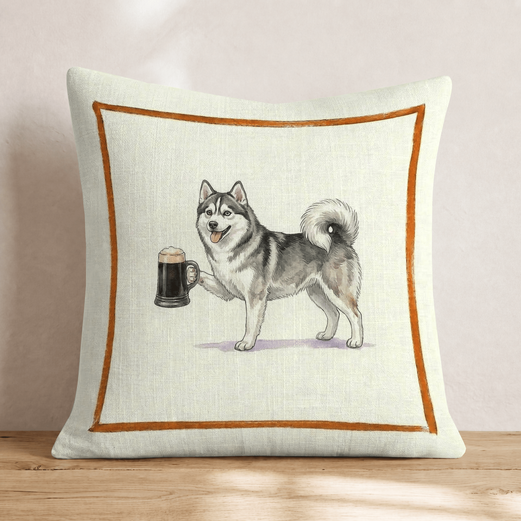 On Tap Pomsky Throw Pillow - Hillcroft Home