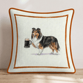 On Tap Sheltie Throw Pillow - Hillcroft Home