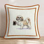 On Tap Shih Tzu Throw Pillow - Hillcroft Home
