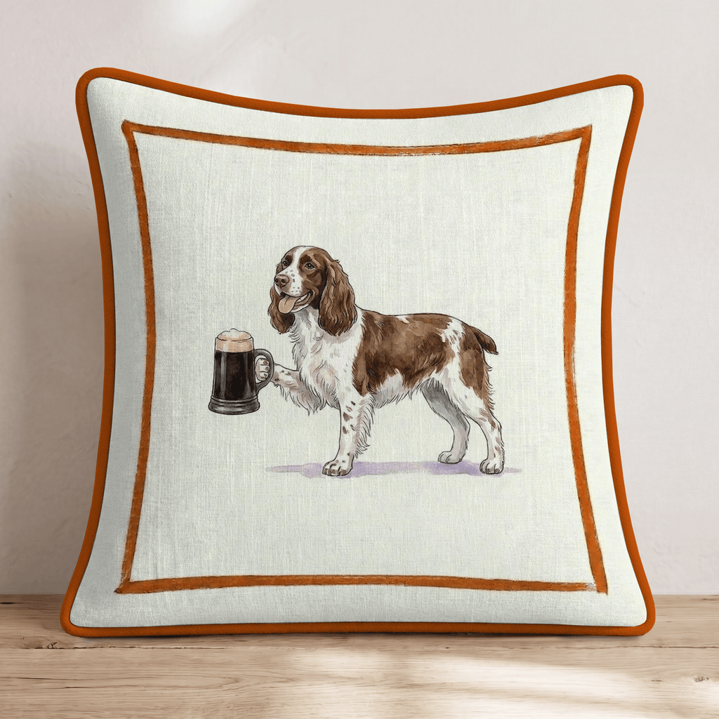 On Tap Springer Spaniel Throw Pillow - Hillcroft Home