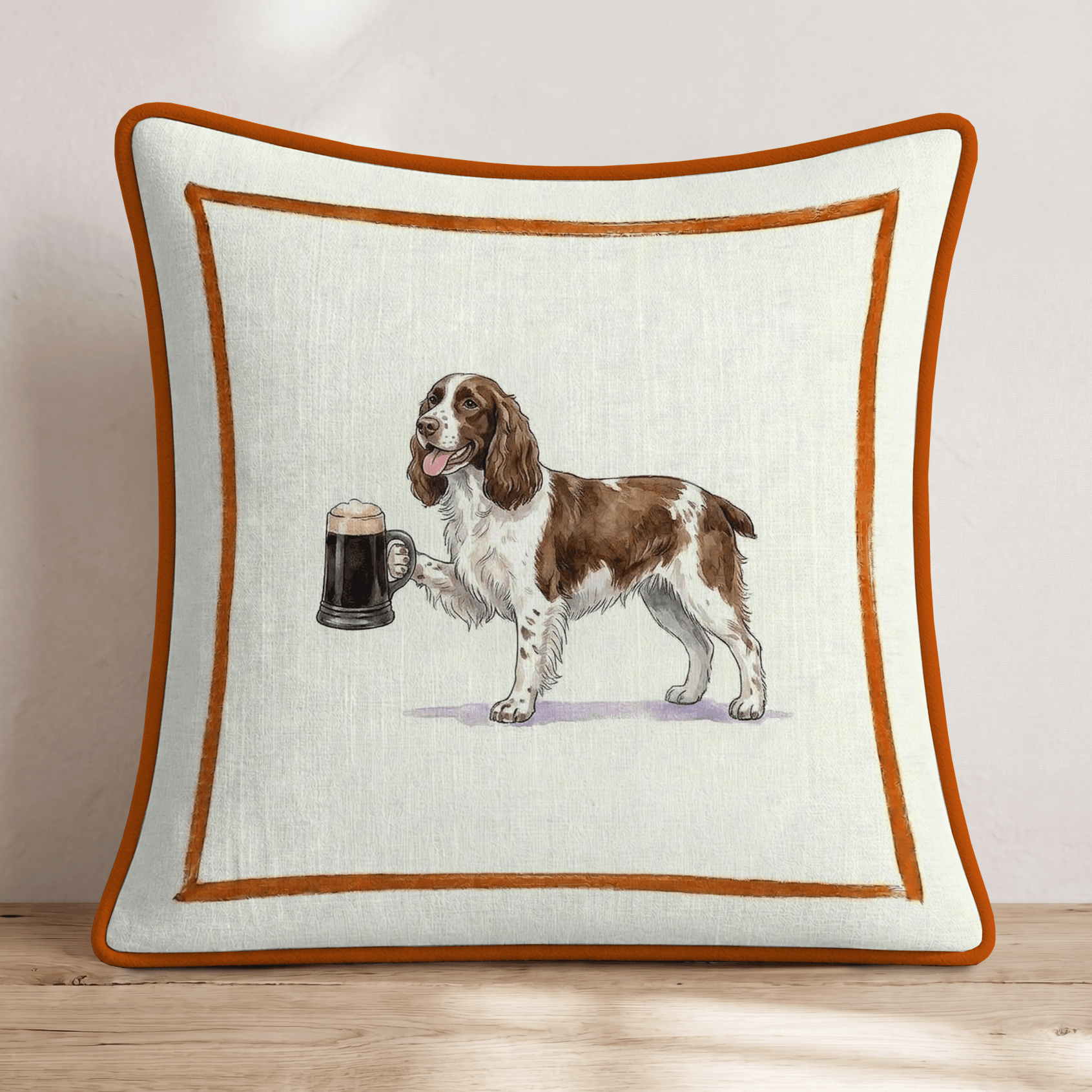 On Tap Springer Spaniel Throw Pillow - Hillcroft Home