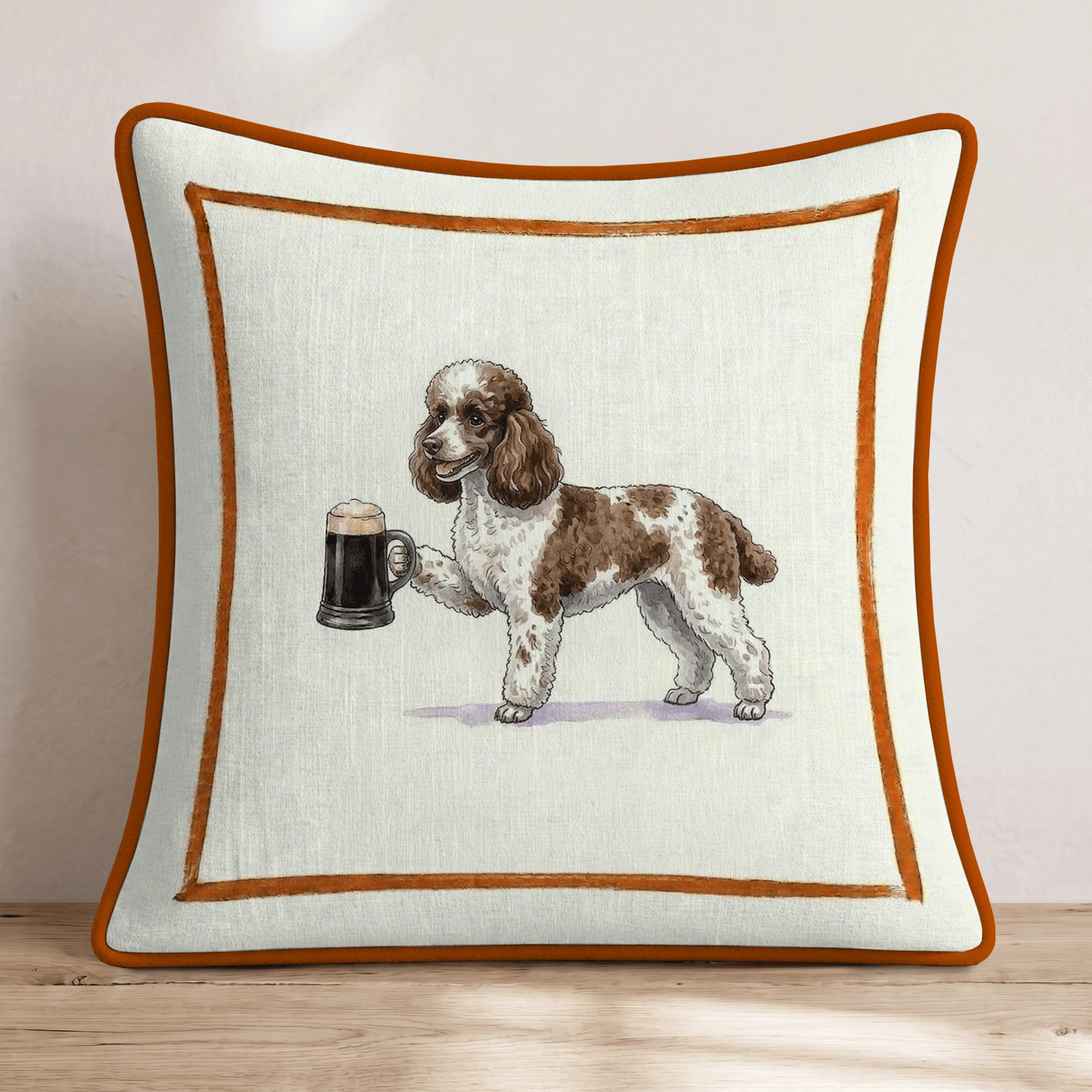 On Tap Toy Poodle Throw Pillow - Hillcroft Home