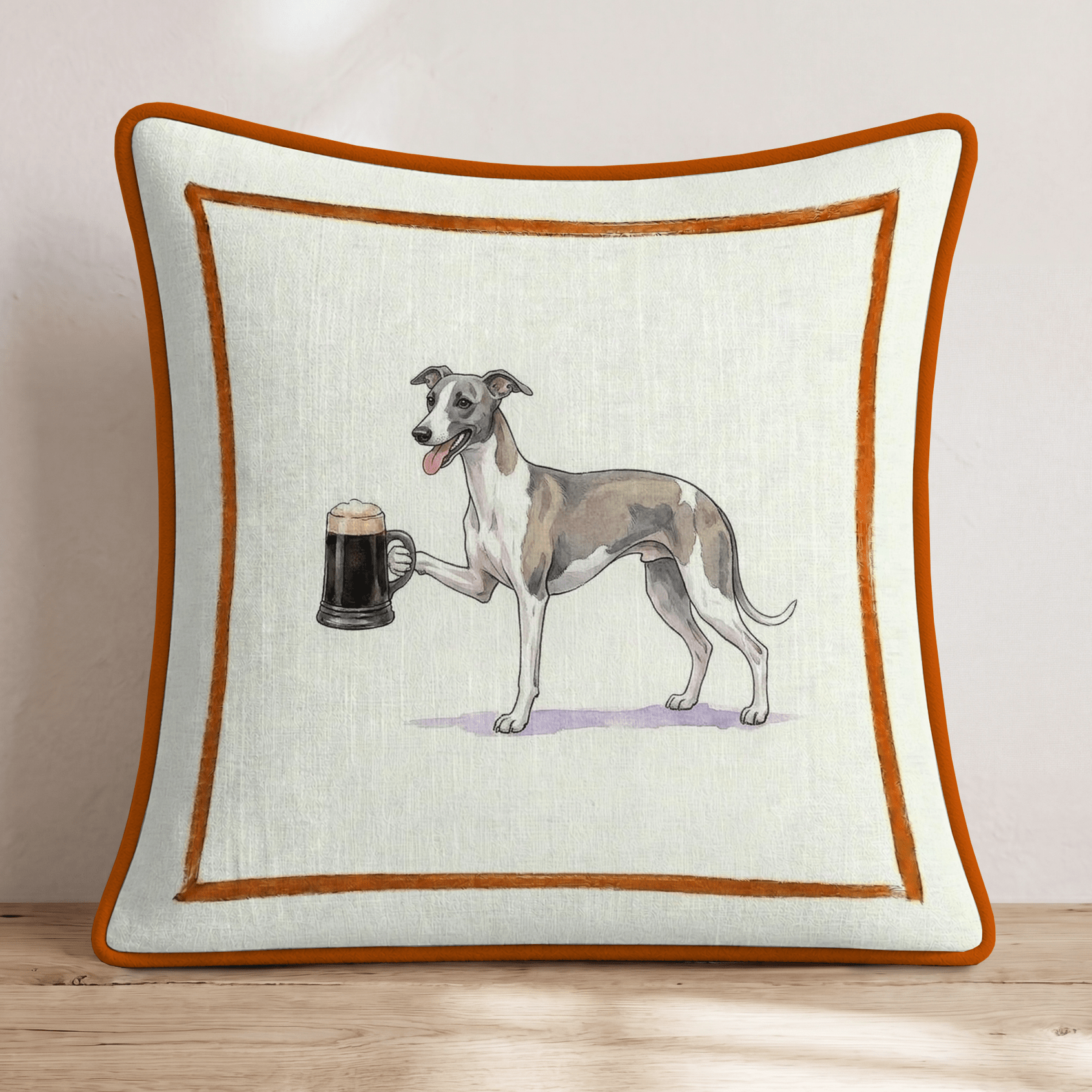 On Tap Whippet Throw Pillow - Hillcroft Home