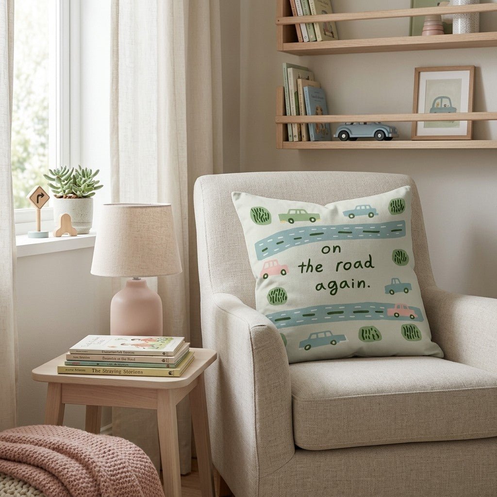 On the Road Again Throw Pillow - Hillcroft Home