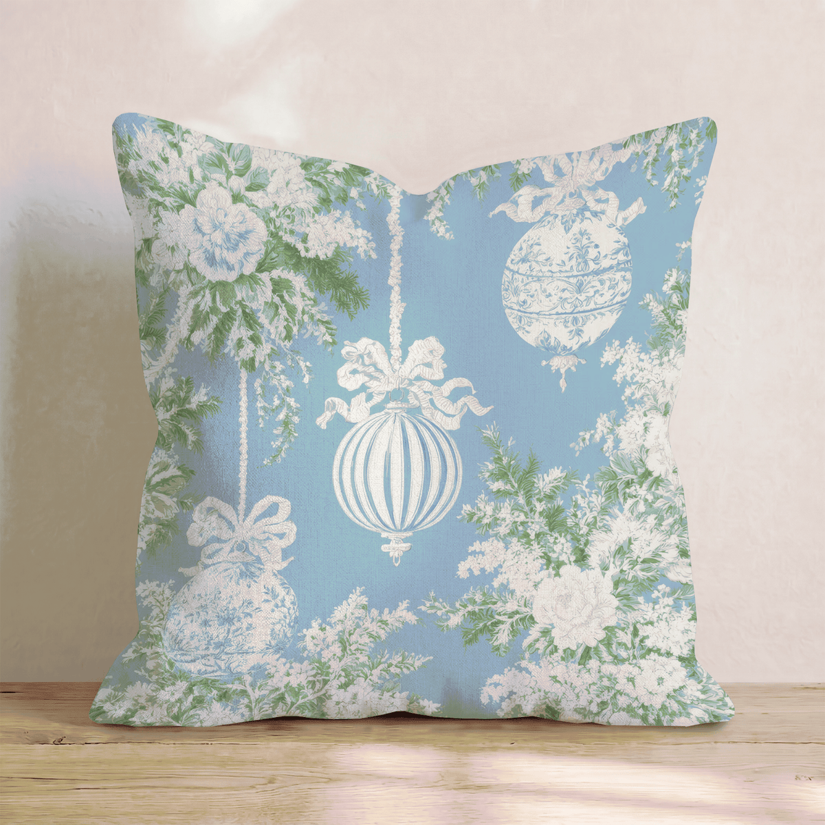 Once in a Blue Bauble Throw Pillow throw pillow - Hillcroft Home