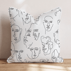 One Line Face Pattern Throw Pillow - Hillcroft Home