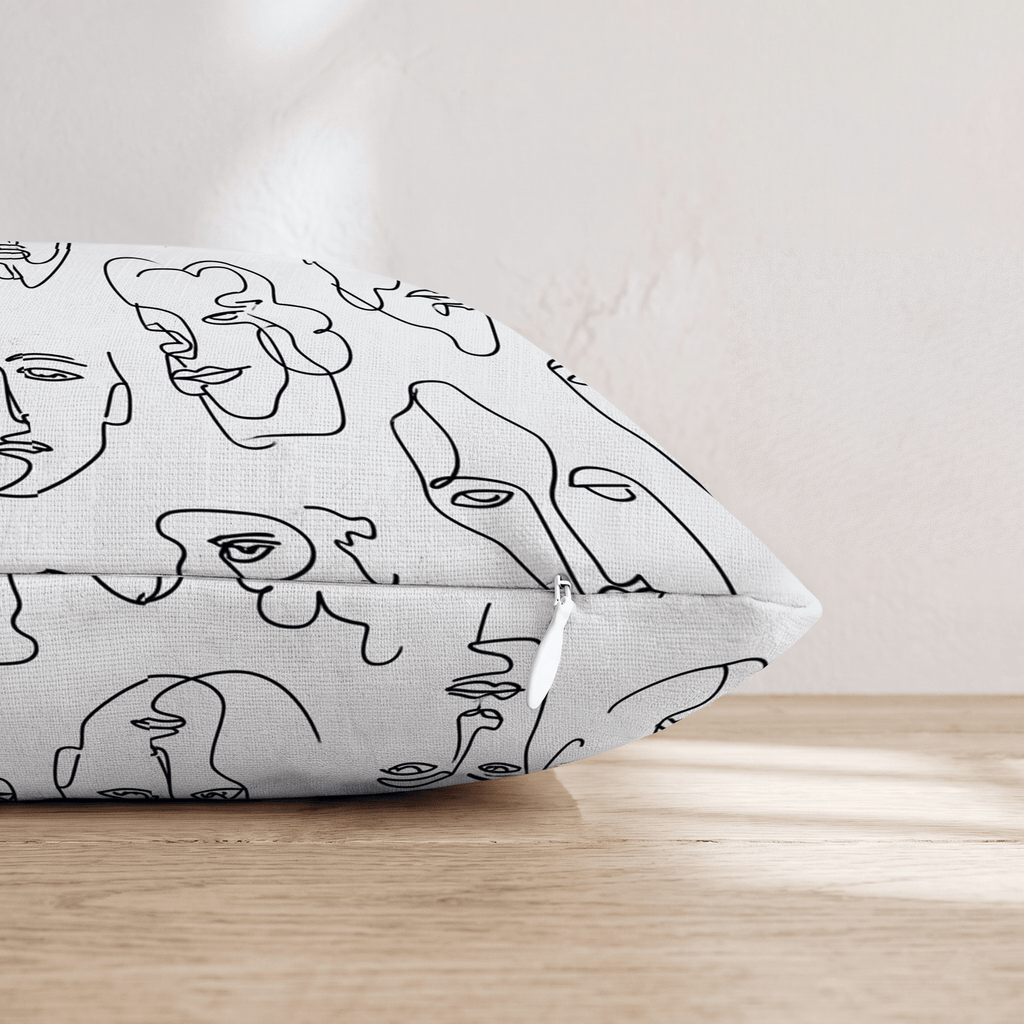 One Line Face Pattern Throw Pillow - Hillcroft Home