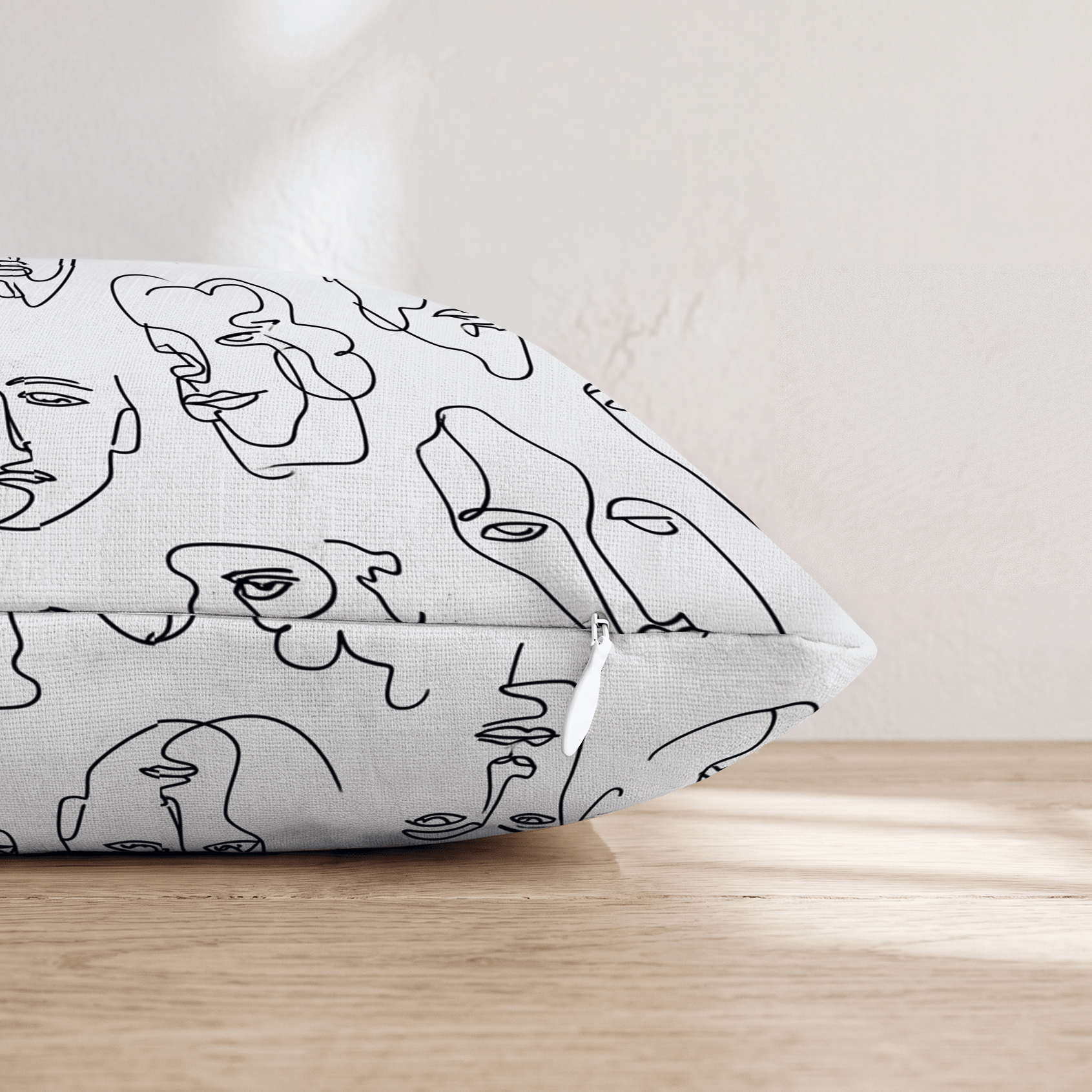 One Line Face Pattern Throw Pillow - Hillcroft Home