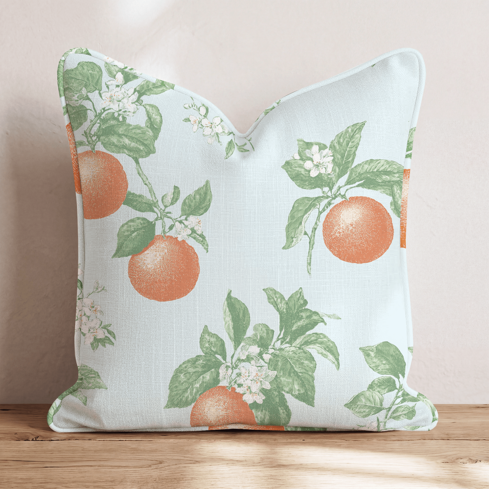 Orange Blossom Summer Throw Pillow - Hillcroft Home
