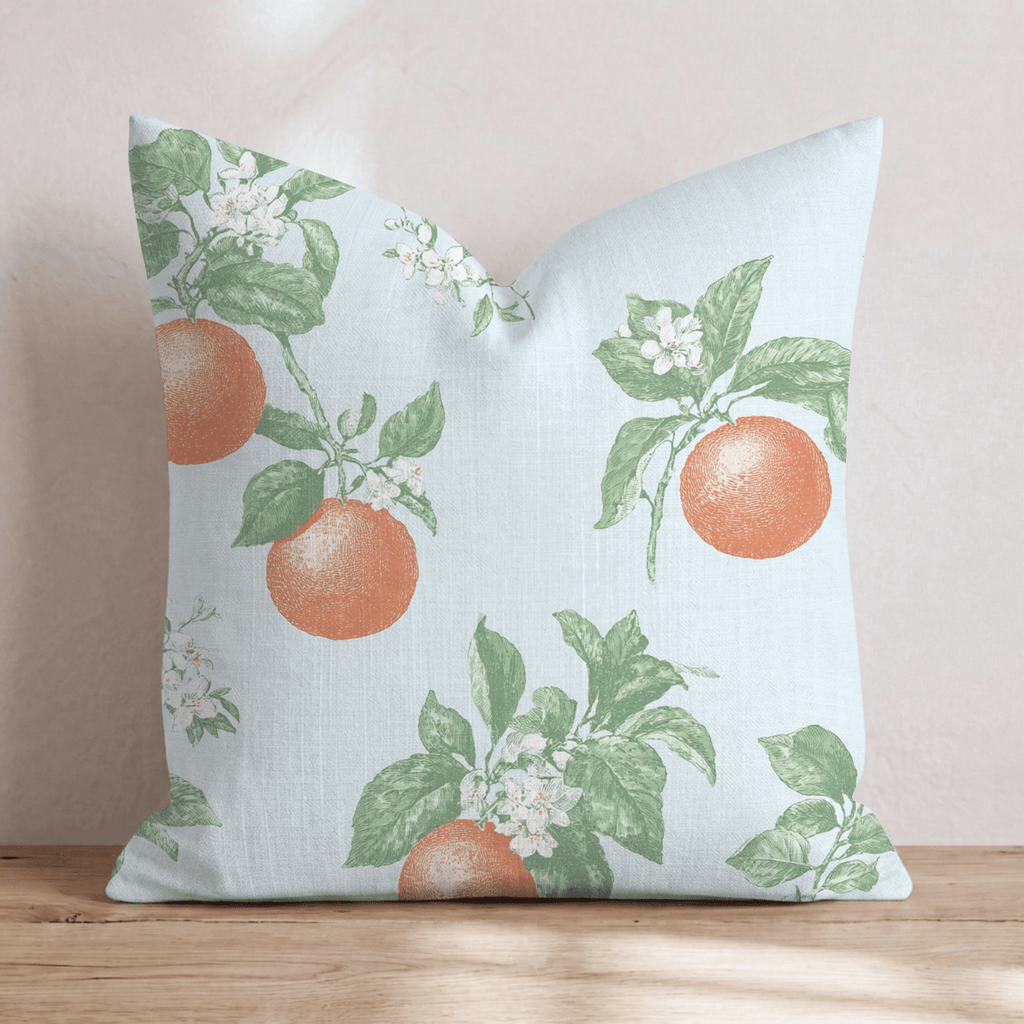 Orange Blossom Summer Throw Pillow - Hillcroft Home