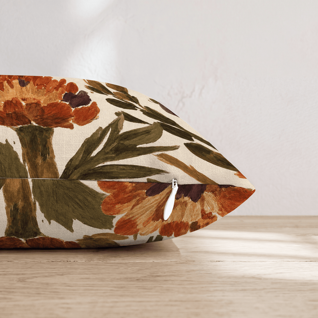 Orange Garden Thistle Throw Pillow throw pillow - Hillcroft Home