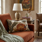Orange Garden Thistle Throw Pillow throw pillow - Hillcroft Home