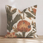 Orange Garden Thistle Throw Pillow throw pillow - Hillcroft Home