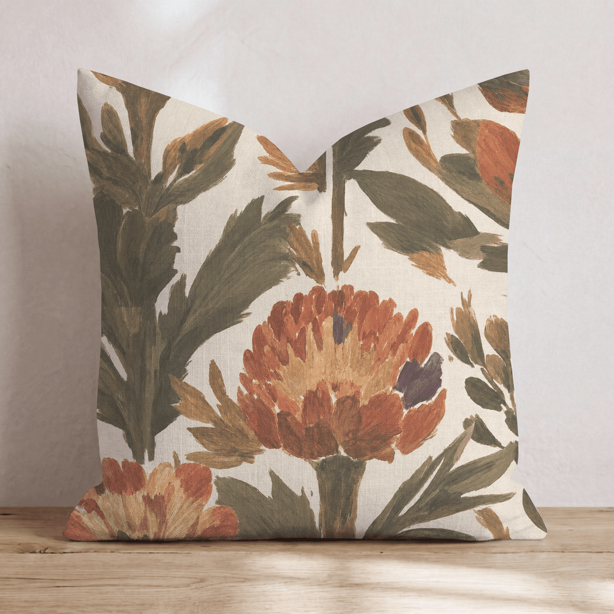 Orange Garden Thistle Throw Pillow throw pillow - Hillcroft Home