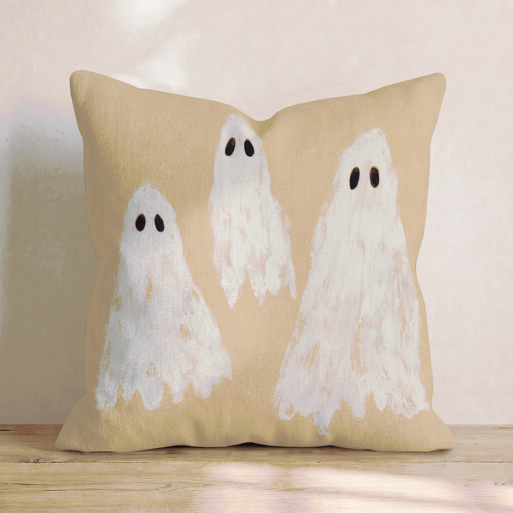 Orange Ghosts Throw Pillow - Hillcroft Home
