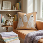 Orange Ghosts Throw Pillow - Hillcroft Home