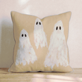 Orange Ghosts Throw Pillow - Hillcroft Home