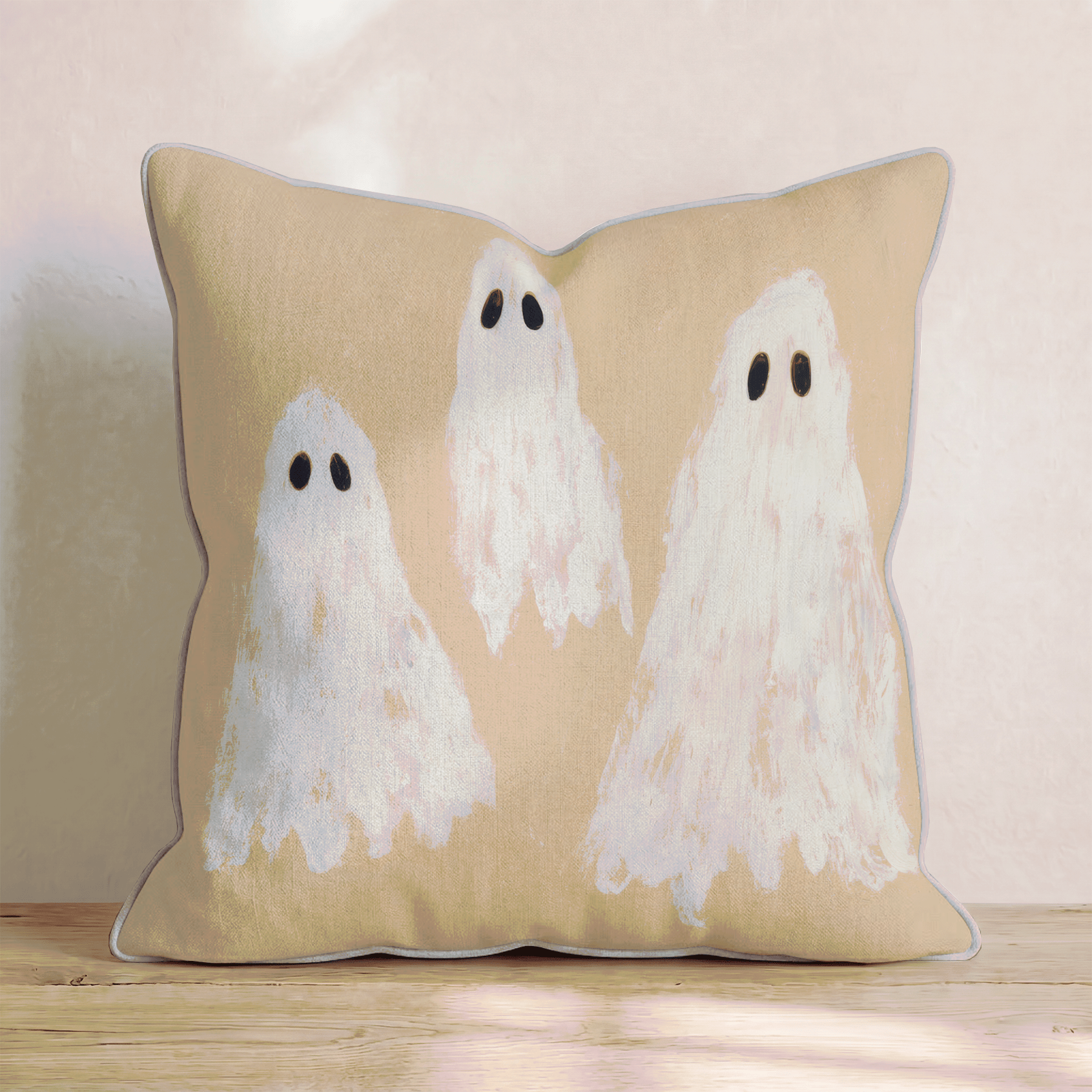 Orange Ghosts Throw Pillow - Hillcroft Home