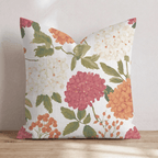 Orange Hydrangea Throw Pillow - Hillcroft Home