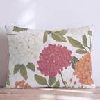 Orange Hydrangea Throw Pillow - Hillcroft Home