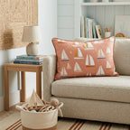 Orange Kiss Sailboats Throw Pillow - Hillcroft Home